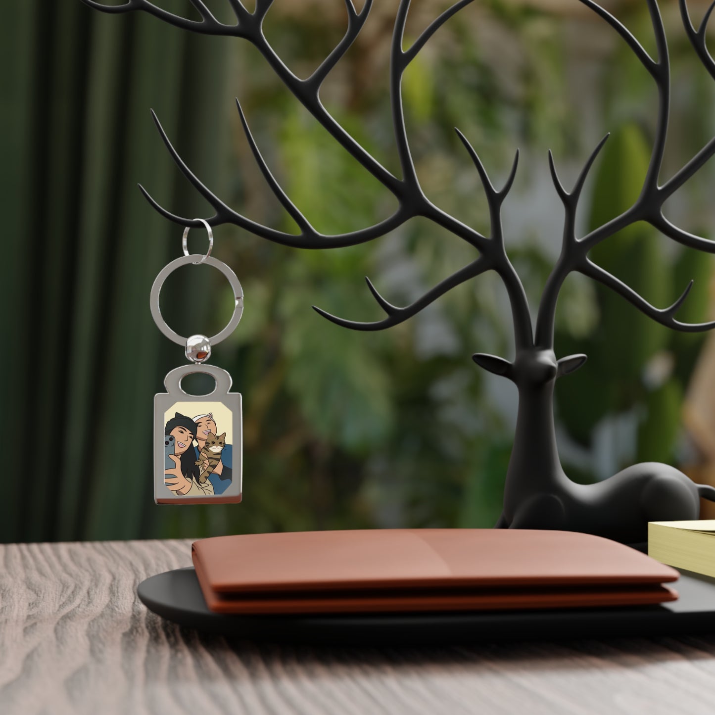 Personalized Rectangle Photo Keyring - Custom Keepsake for Pet Lovers and Friends