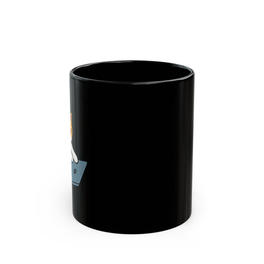 CEO Cat Black Mug